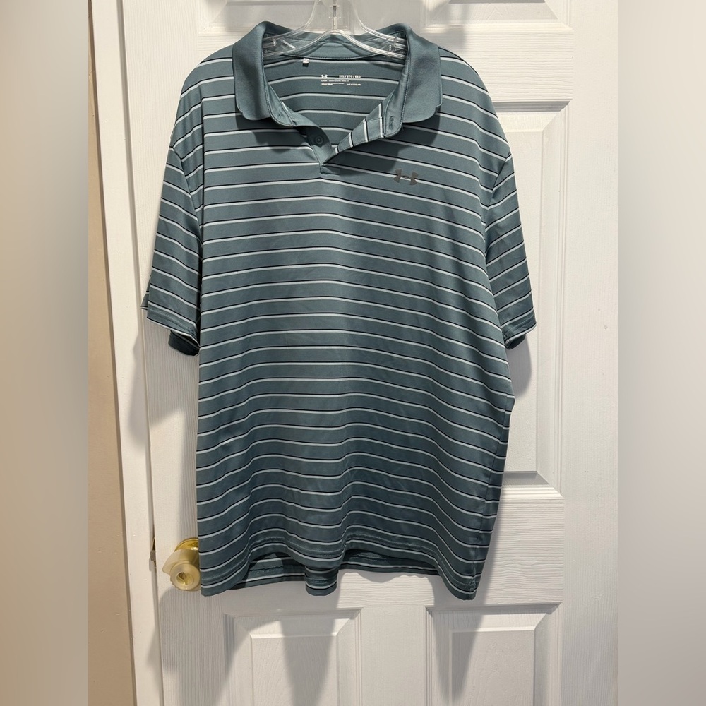 Under Armour Teal Striped Loose Fit Athletic Shirt